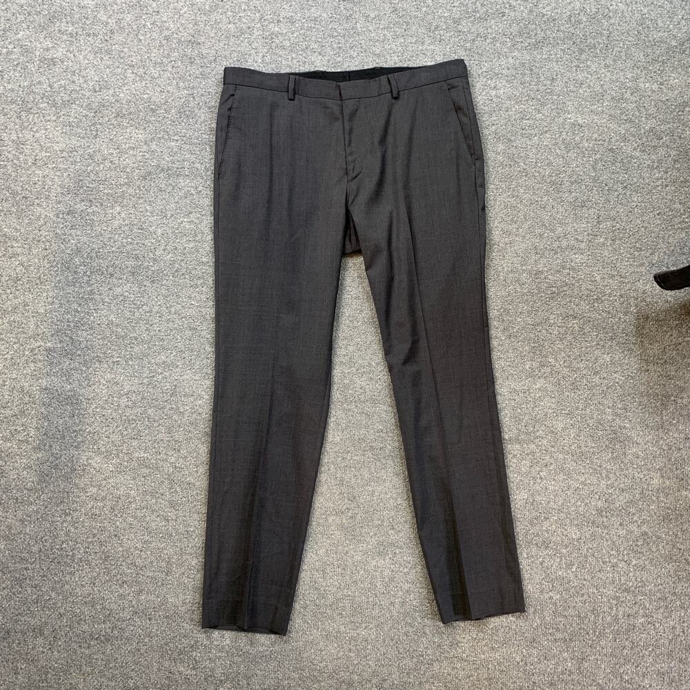 Hugo Boss Pants Mens 36 Grizzly Wool Tailored Fit Suit Trousers Textured Dress